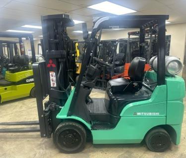 Mitsubishi Forklift 3 stage mast Side Shifting Forks Atlanta Forklifts