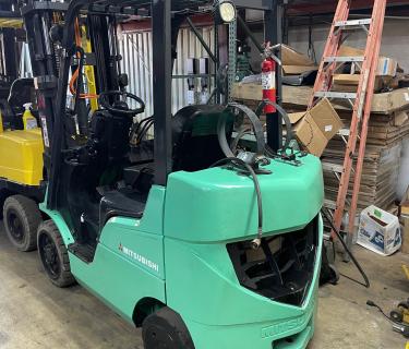 Mitsubishi Forklift 3 stage mast Side Shifting Forks Atlanta Forklifts