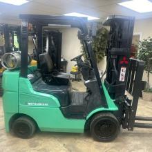 Mitsubishi Forklift 3 stage mast Side Shifting Forks Atlanta Forklifts