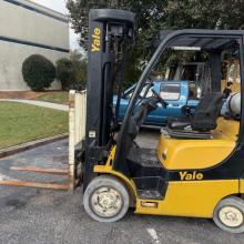 Yale 5000lb Forklift 3 Stage Mast Side shifting forks Yale Warehouse Forklift 5000lb Forklift for sale Atlanta Georgia